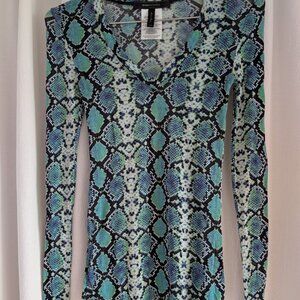 BCBGMaxAzria Snakeskin Print Top XXS